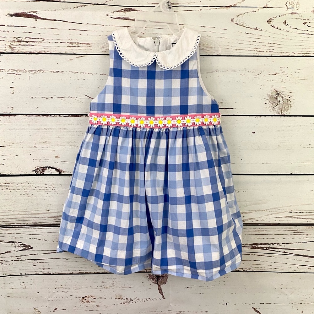Hartstrings Gingham Daisy Dress 24 mo